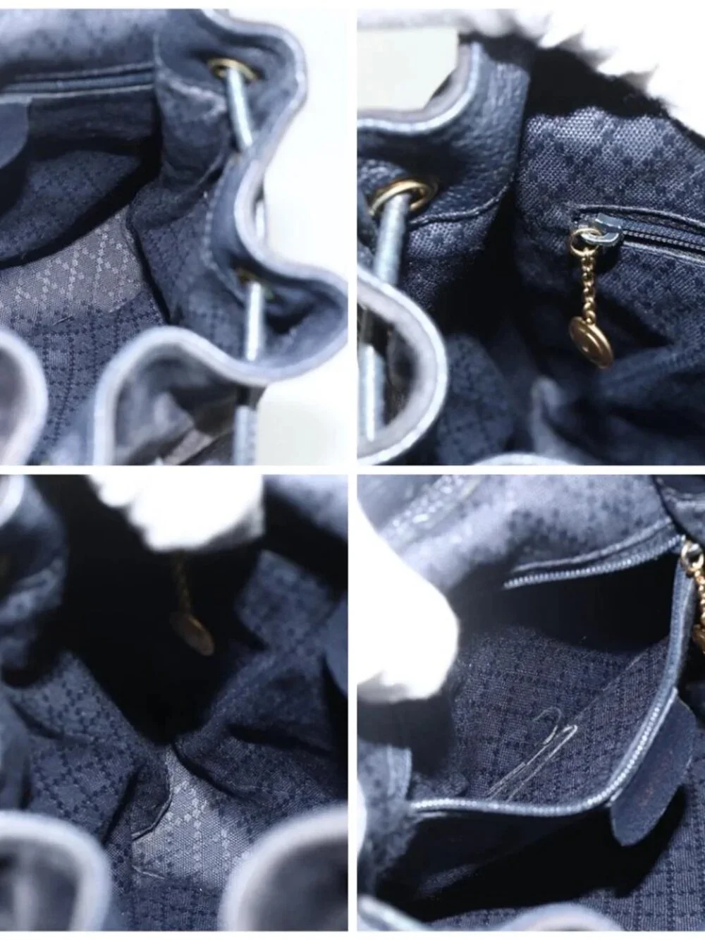 GUCCI Bamboo Backpack Suede Black Gold Auth ep14563